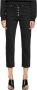 Dondup Wijde Fit Enkellange Jeans met Juweelknoop Black Dames - Thumbnail 1