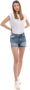 Dondup Stella Regular Fit Hoge Taille Denim Shorts Blue Dames - Thumbnail 2