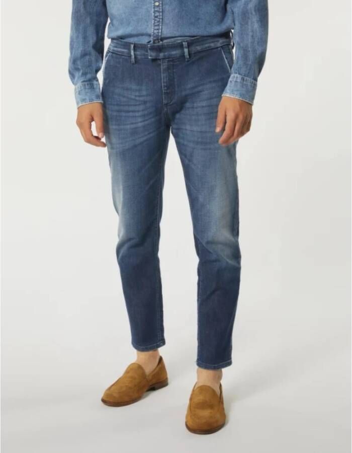 Dondup Reguliere Denim Jeans met knoopsluiting Blue Heren