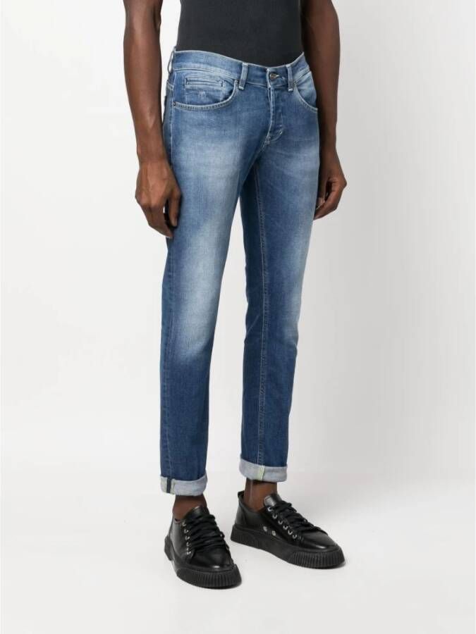 Dondup Lichtblauwe Low-Rise Cropped Jeans Blauw Heren