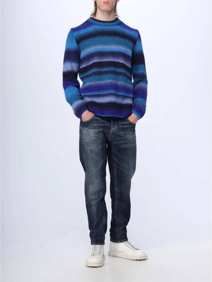 Dondup Straight Jeans Blauw Heren