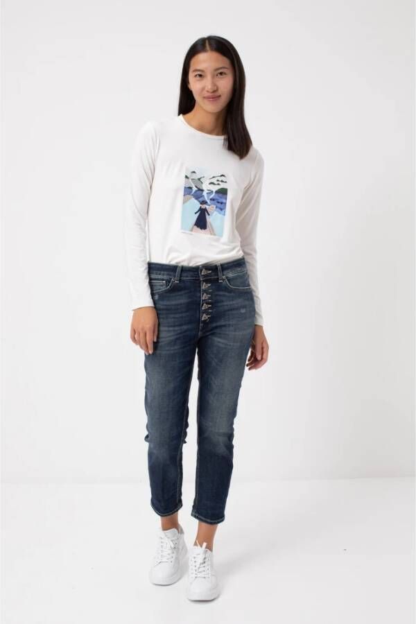 Dondup Straight Trousers Blauw Dames