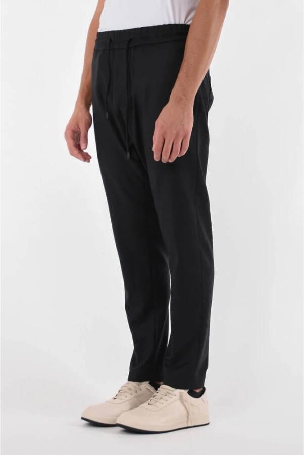 Dondup Wollen broek met elastische taille Zwart Heren