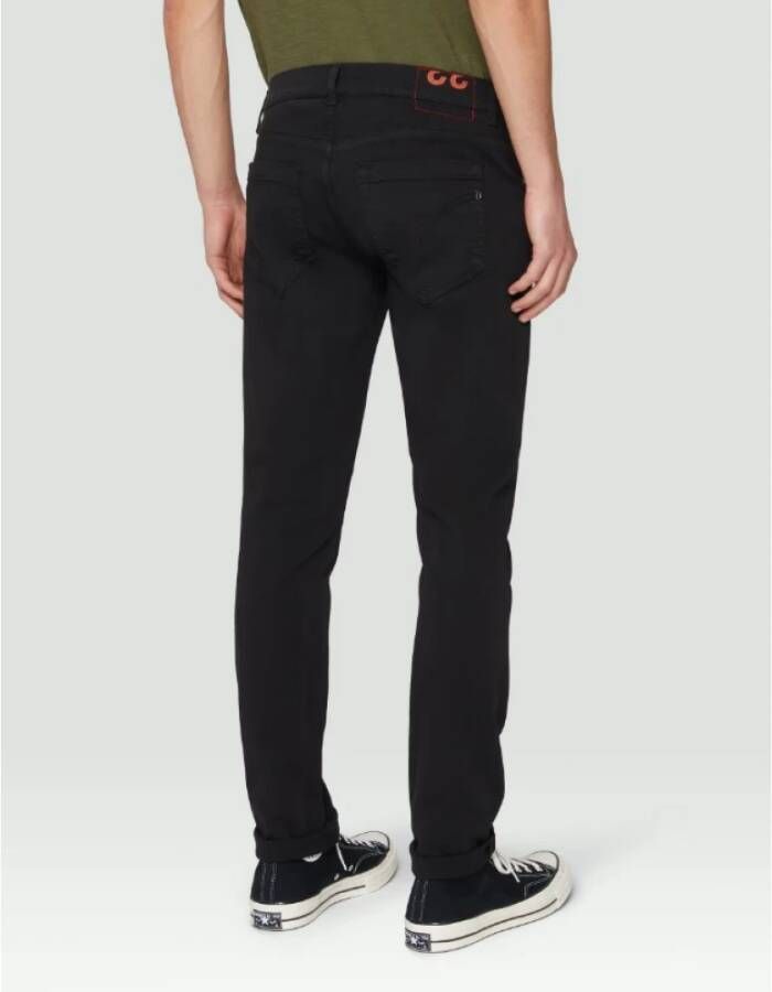 Dondup Zwarte Skinny Fit Jeans met 4 Knoopsluiting Zwart Heren
