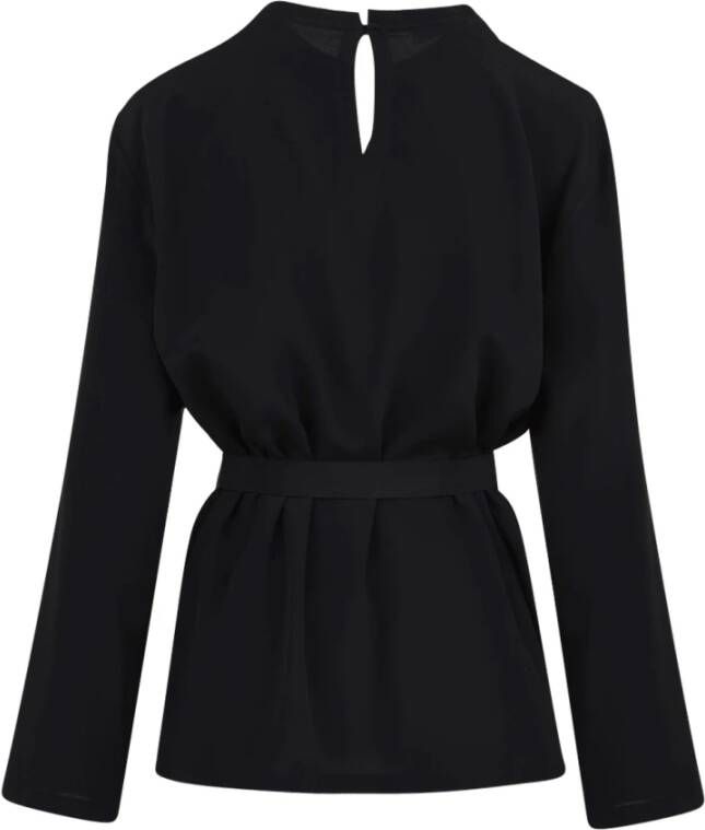 Douuod Woman Zwarte shirts met knoopsluiting en lange mouwen Black Dames
