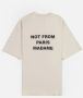 Drole de Monsieur Beige Slogan T-Shirt met Logo Print Beige Heren - Thumbnail 3