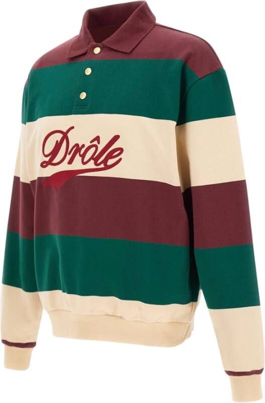Drole de Monsieur Gestreepte Polo Sweatshirt voor modebewuste mannen Multicolor Heren