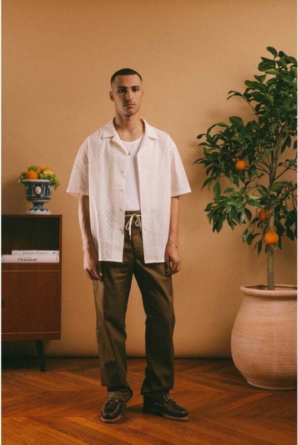 Drole de Monsieur Short Sleeve Shirts Beige Heren