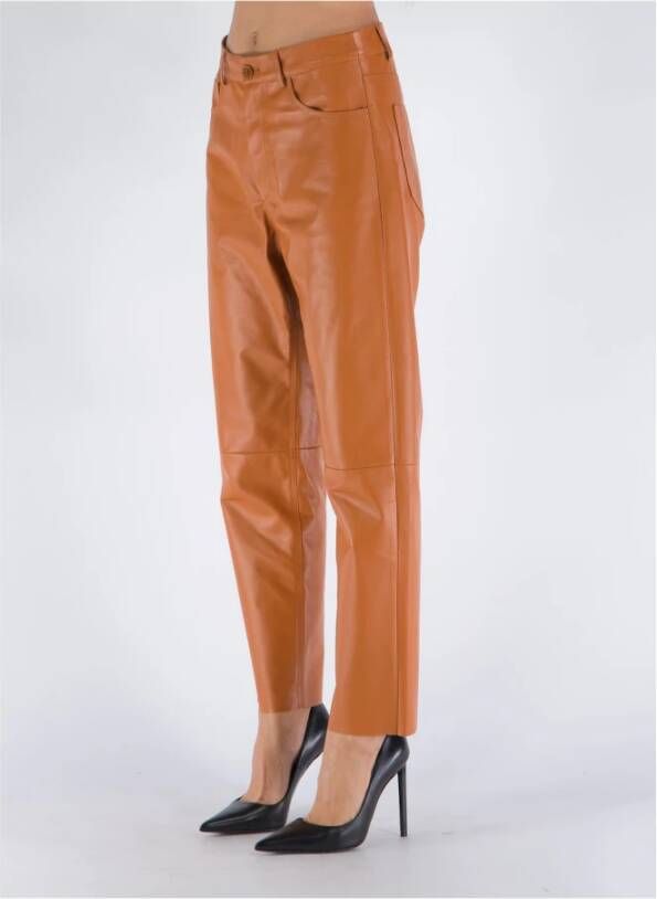 Drome Leather Trousers Oranje Dames