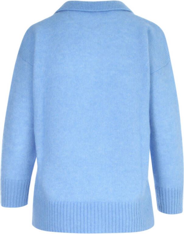 Drumohr Polo Neck Sweater W Pocket Blauw Dames