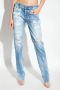 Dsquared2 Slim-Fit Blauwe Jeans met Logo Label en Leren Band Blauw Dames - Thumbnail 5