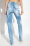 Dsquared2 Slim-Fit Blauwe Jeans met Logo Label en Leren Band Blauw Dames - Thumbnail 6