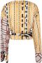 Dsquared2 Abstract Wrap Blouse Beige Dames - Thumbnail 2