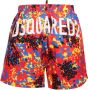Dsquared2 Zwembroek met Abstract Patroon voor Heren Rood Heren - Thumbnail 5