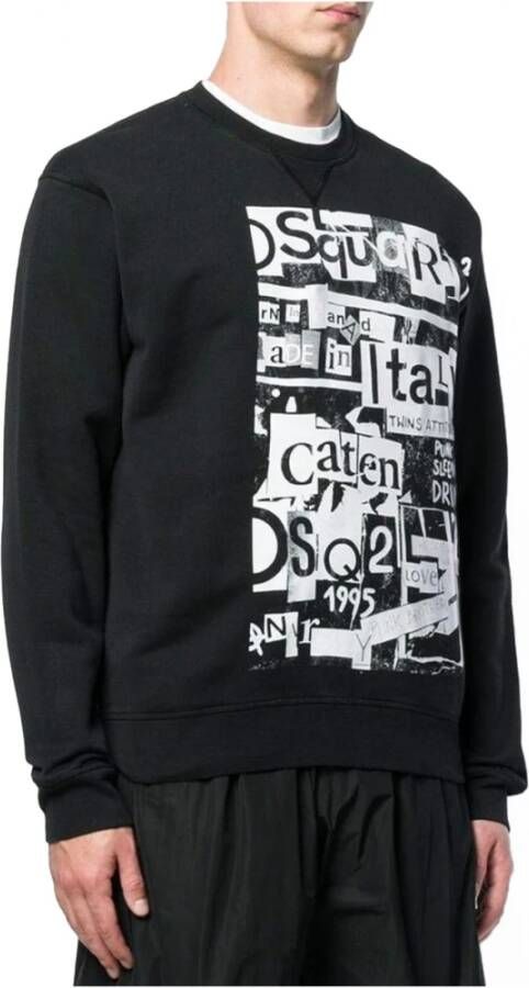Dsquared2 Logo Print Sweatshirt Stijlvol en Comfortabel Black Heren