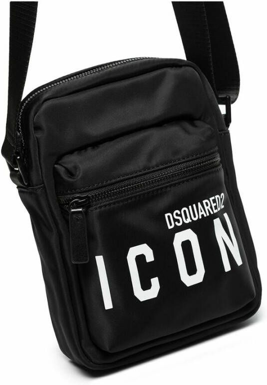 Dsquared2 Icon logo-print messenger tas Zwart Heren