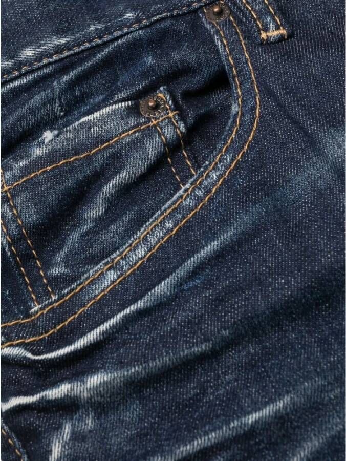 Dsquared2 Blauwe Skinny Jeans met Bleek-Effect Blue Heren