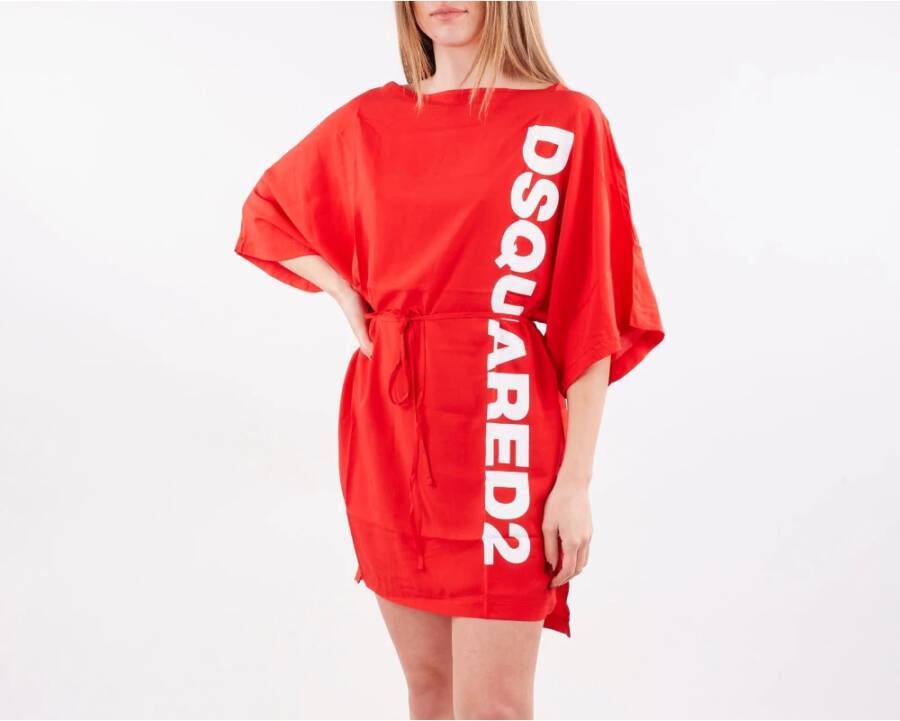 Dsquared2 Stijlvolle Maxi T-Shirt voor Vrouwen Rood Dames