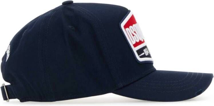 Dsquared2 Navy Blauwe Katoenen Baseballpet Stijlvolle Accessoire voor Heren Blauw Heren