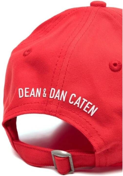 Dsquared2 Rode Katoenen Pet met Geborduurd Logo Rood Heren