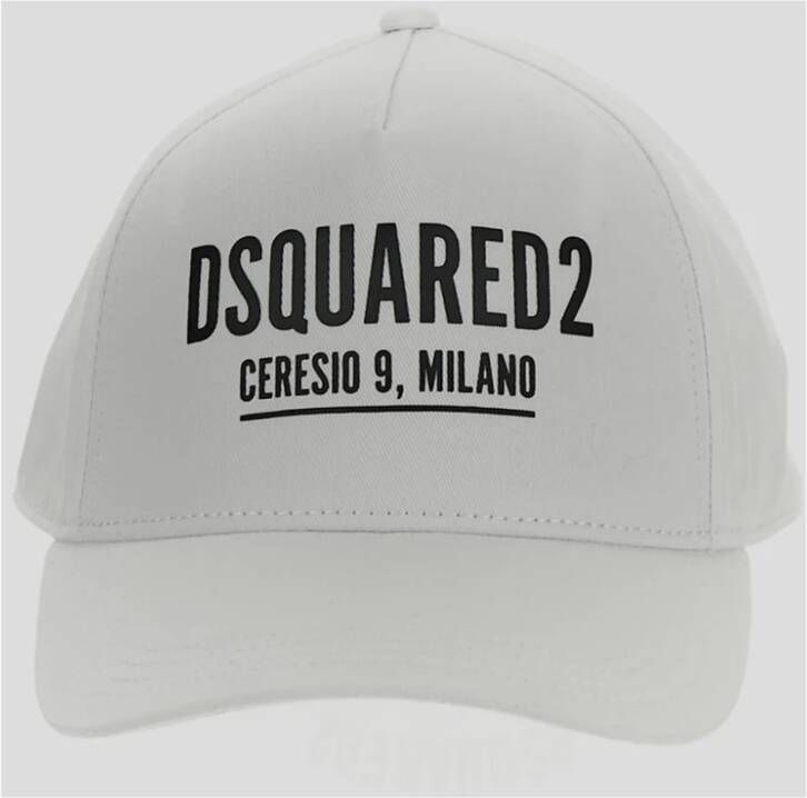 Dsquared2 Stijlvolle Katoenen Baseballpet Wit Unisex