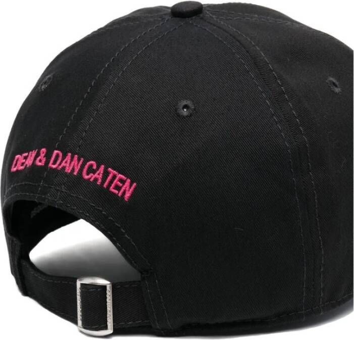 Dsquared2 Zwarte Logo-Print Baseballpet Zwart Heren