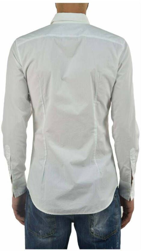 Dsquared2 Elegante Witte Herenoverhemd met Graffiti Print Wit Heren