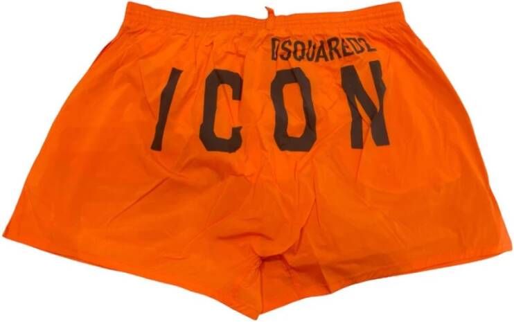 Dsquared2 Boxer Midi Shorts Stijlvol en Comfortabel Oranje Heren