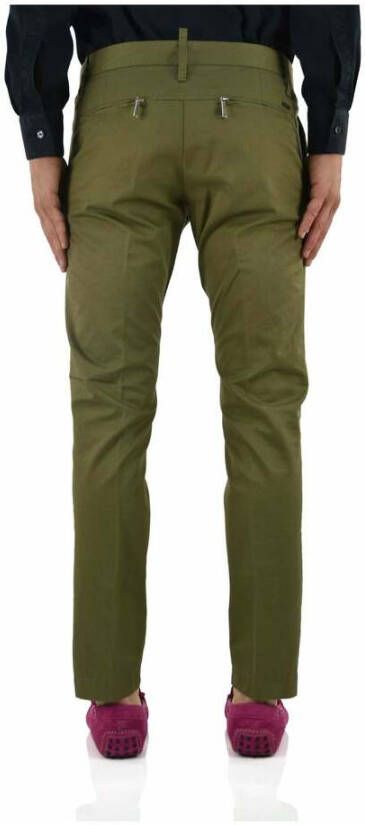 Dsquared2 Groene Katoenen Herenbroek met Knopen Groen Heren