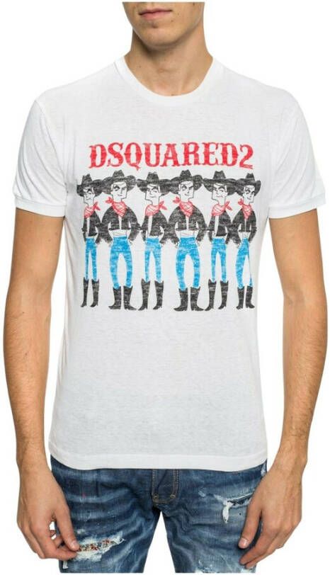 Dsquared2 Cowboy print cotton t-shirt Wit Heren