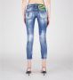 Dsquared2 Heldere Was Cropped Jeans Blue Dames - Thumbnail 2