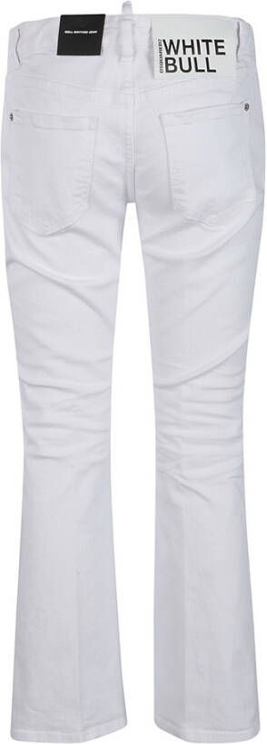 Dsquared2 Retro Witte Bell Bottom Jeans Wit Dames