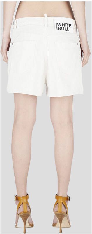 Dsquared2 Witte Denim Shorts Trendy Model Wit Dames