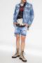 Dsquared2 Logo Denim Jack Versleten Blauw Blue Heren - Thumbnail 2