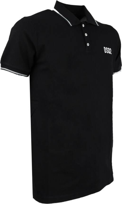 Dsquared2 Elegante Heren Polo Shirt met Modern Design Black Heren