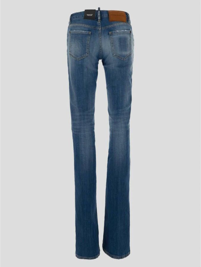 Dsquared2 Medium Waist Flare Jeans Blauw Dames