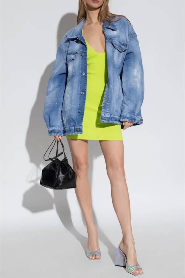 Dsquared2 Geribbelde slipjurk Geel Dames