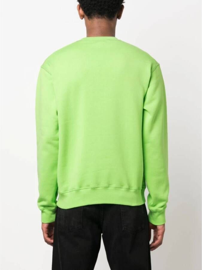Dsquared2 Groene Katoenen Sweatshirt met Contrasterende Print Groen Heren