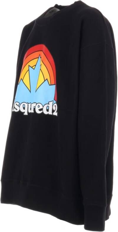 Dsquared2 Heren Sweatshirt met Logo Print Zwart Heren
