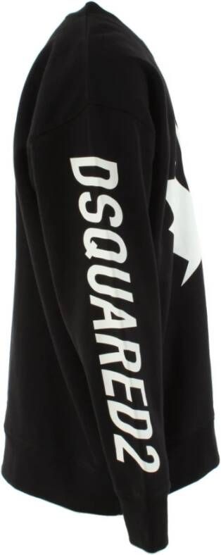 Dsquared2 Heren Zwarte Katoenen Sweater Slouch Fit Zwart Heren