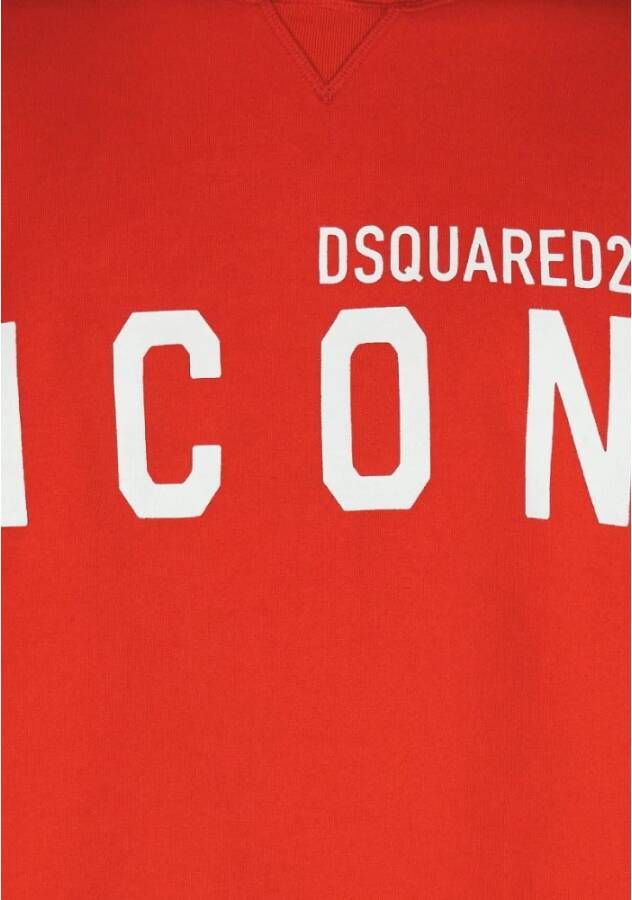 Dsquared2 Rode Hoodie Icon Rood Heren