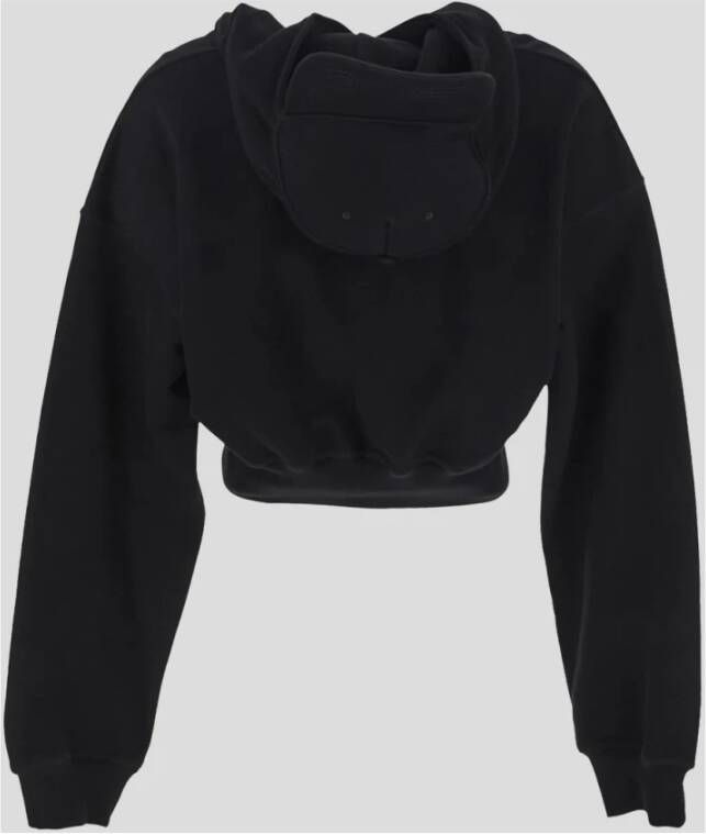 Dsquared2 Trendy Katoenen Cropped Fit Hoodie Zwart Dames