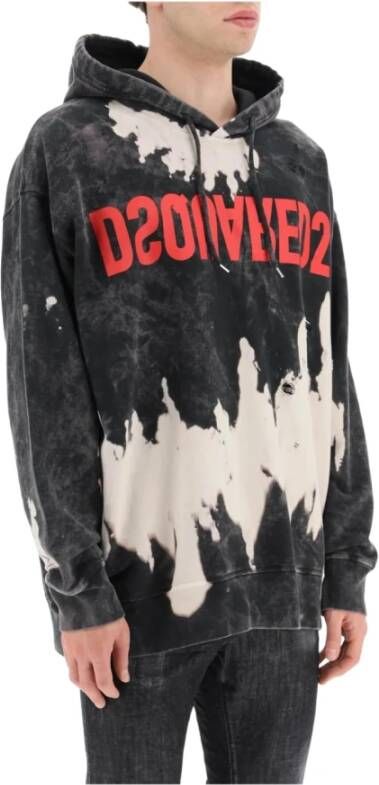Dsquared2 Trendy Tie-Dye Hoodie Zwart Heren