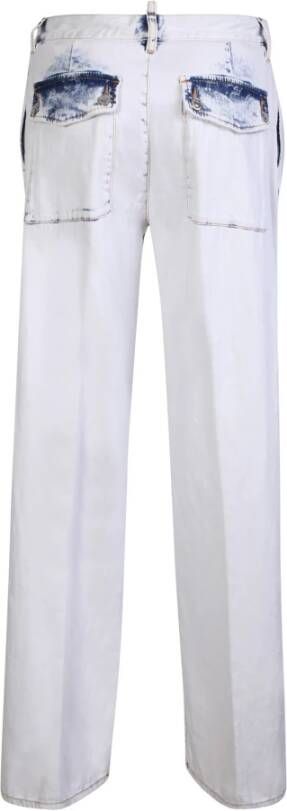 Dsquared2 Moderne Blauwe Jeans met Wijde Pijpen Blauw Dames