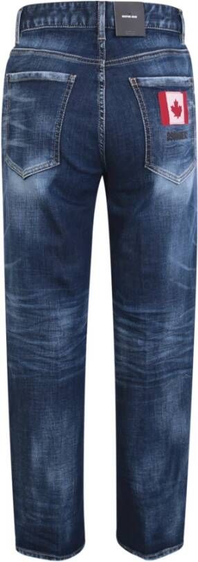 Dsquared2 Blauwe Distressed High Waist Jeans Blauw Dames