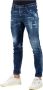Dsquared2 Indigo Blauwe Ripped Slim-Cut Denim Jeans Blauw Heren - Thumbnail 6