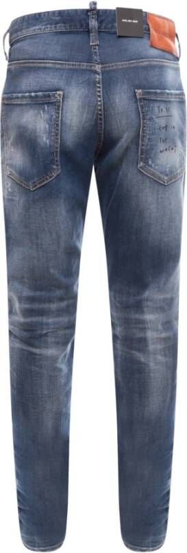 Dsquared2 Blauwe Jeans met Vernietigd Effect Gemaakt in Italië Blauw Heren
