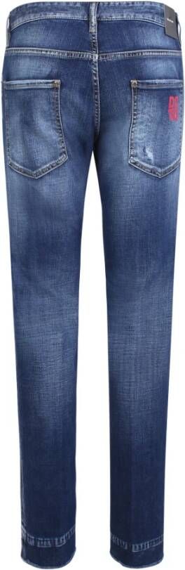 Dsquared2 Blauwe Slim-Fit Jeans met Haakdetail Blauw Heren