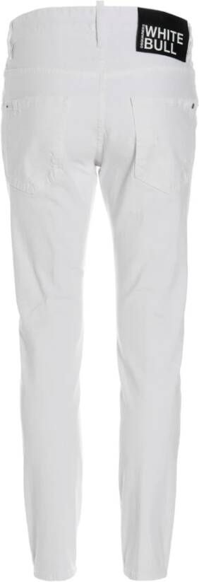 Dsquared2 Slim-Fit Witte Denim Jeans Wit Heren