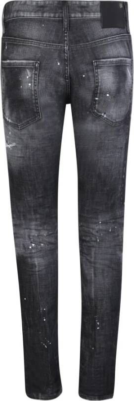 Dsquared2 Tijdloze zwarte jeans met distressed effect Zwart Heren